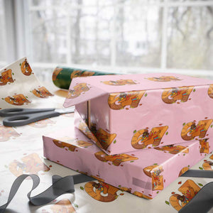 Thanksgiving Turkey Dabbing Wrapping Paper Roll Six Seven Meme Trending Gift TS12 Light Pink Print Your Wear