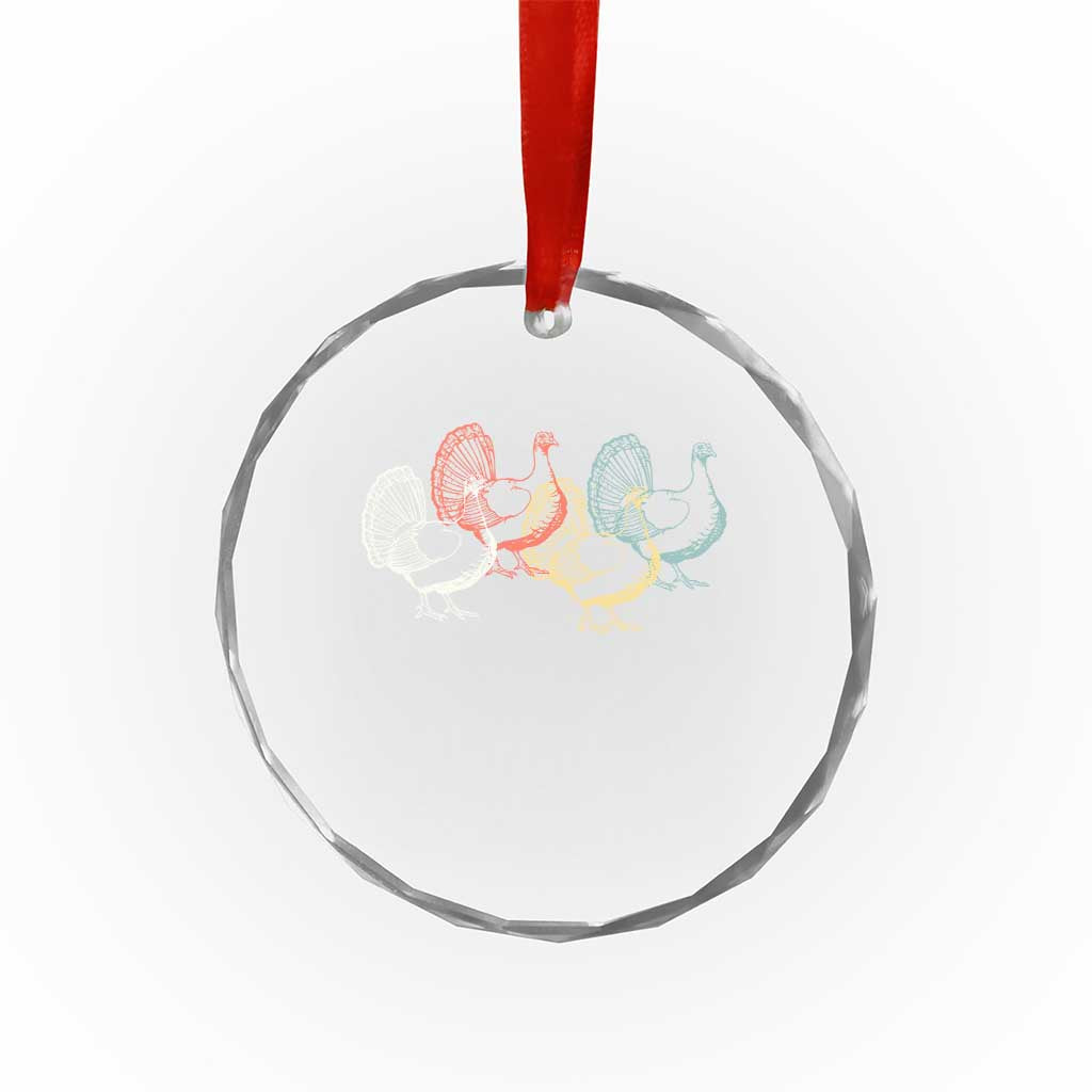 Thanksgiving Turkey Day Retro Poultry Holiday Crystal Glass Ornament TS11 Print Your Wear