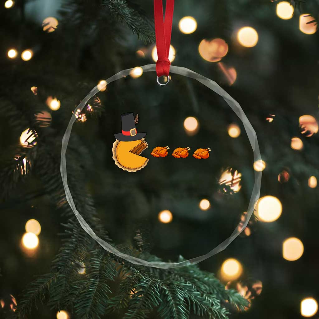 Thanksgiving Video Game Crystal Glass Ornament Pumpkin Pie Eating Turkey Gamer Patch Day TS10 Print Your Wear