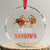 Thanksgiving Xmas Crystal Glass Ornament Merry Thankmas Santa Turkey TS09 Transparent Glass 3'' Circle Print Your Wear