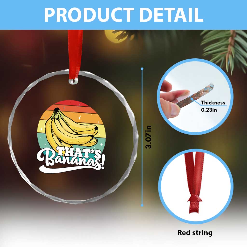 That's Bananas Crystal Glass Ornament Funny Banana Lover Saying TS14 Print Your Wear