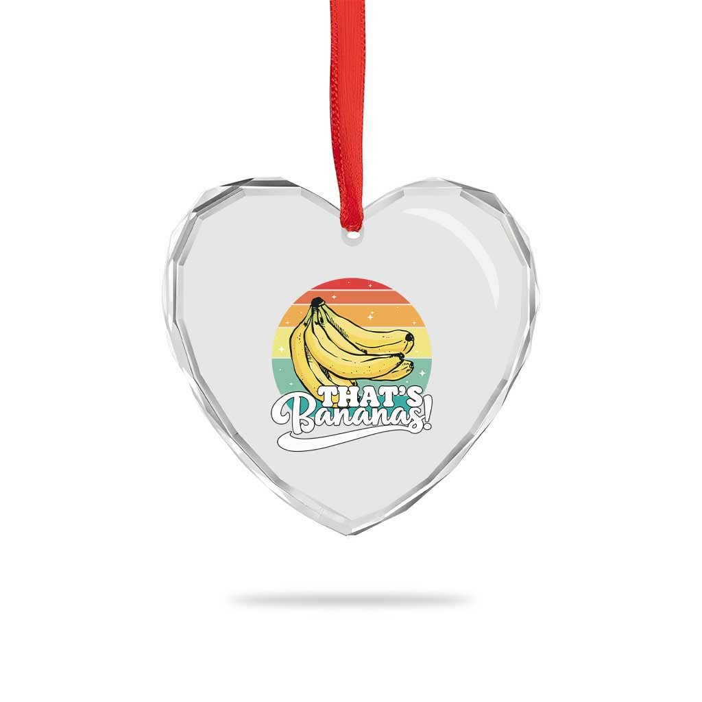 That's Bananas Heart Crystal Glass Ornament Funny Banana Lover Saying TS14 Print Your Wear