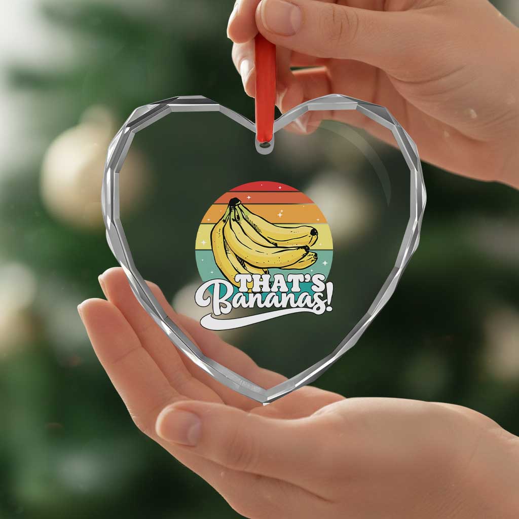 That's Bananas Heart Crystal Glass Ornament Funny Banana Lover Saying TS14 Print Your Wear