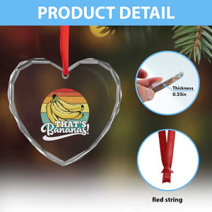 That's Bananas Heart Crystal Glass Ornament Funny Banana Lover Saying TS14 Print Your Wear