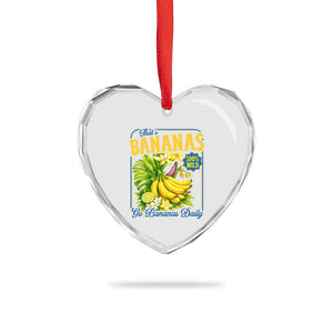 That's Bananas Heart Crystal Glass Ornament Funny Banana Summer Fruit Food Pun TS14 Print Your Wear