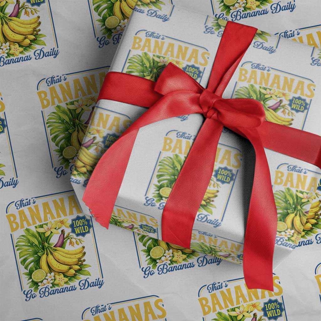 That's Bananas Wrapping Paper Roll Funny Banana Summer Fruit Food Pun TS14 White Print Your Wear