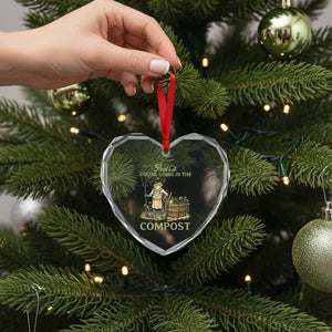 That's It You're Going in the Compost Heart Crystal Glass Ornament Funny Frog Gardener Meme TS14 Print Your Wear