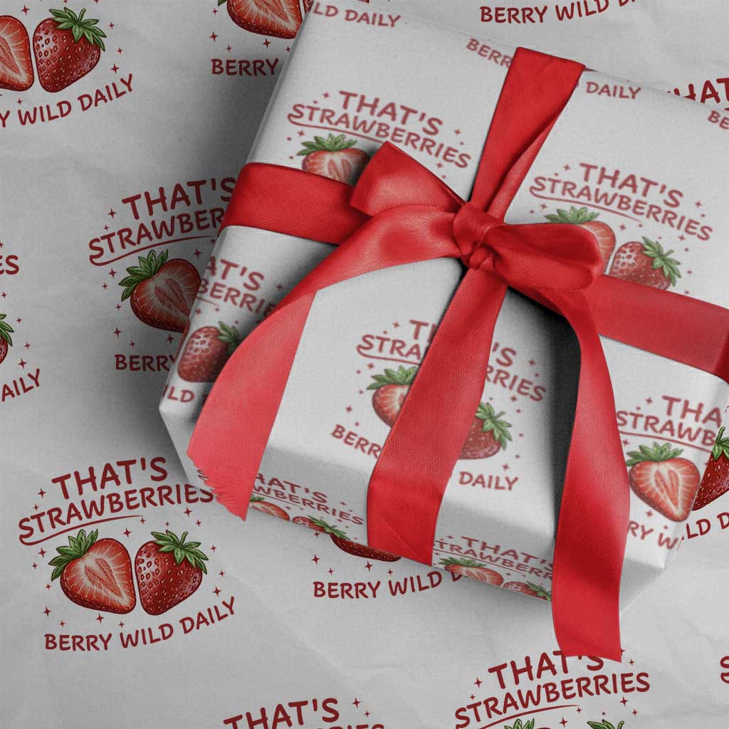 That’s Strawberries Wrapping Paper Roll Summer Fruit Festival TS14 White Print Your Wear