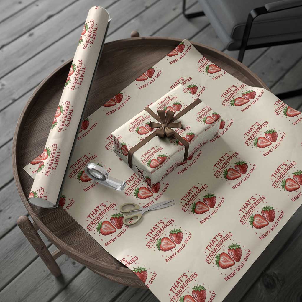 That’s Strawberries Wrapping Paper Roll Summer Fruit Festival TS14 Beige Print Your Wear