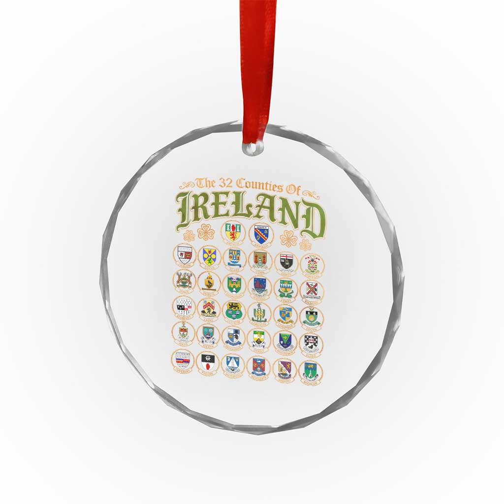 The 32 Counties Of Ireland Crystal Glass Ornament Irish Pride Heritage Vintage Celtic Shamrock TS11 Print Your Wear