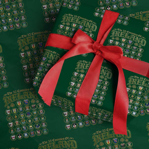 The 32 Counties Of Ireland Wrapping Paper Roll Irish Pride Heritage Vintage Celtic Shamrock TS11 Green Print Your Wear