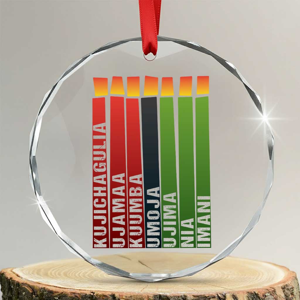 The 7 Principles Of Kwanzaa Crystal Glass Ornament Kinara Candles African Heritage TS11 Transparent Glass 3'' Circle Print Your Wear