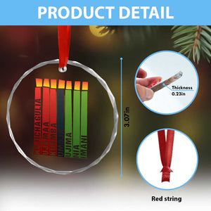 The 7 Principles Of Kwanzaa Crystal Glass Ornament Kinara Candles African Heritage TS11 Print Your Wear
