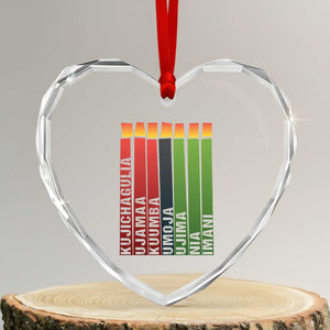 The 7 Principles Of Kwanzaa Heart Crystal Glass Ornament Kinara Candles African Heritage TS11 Transparent Glass 3'' Heart Print Your Wear