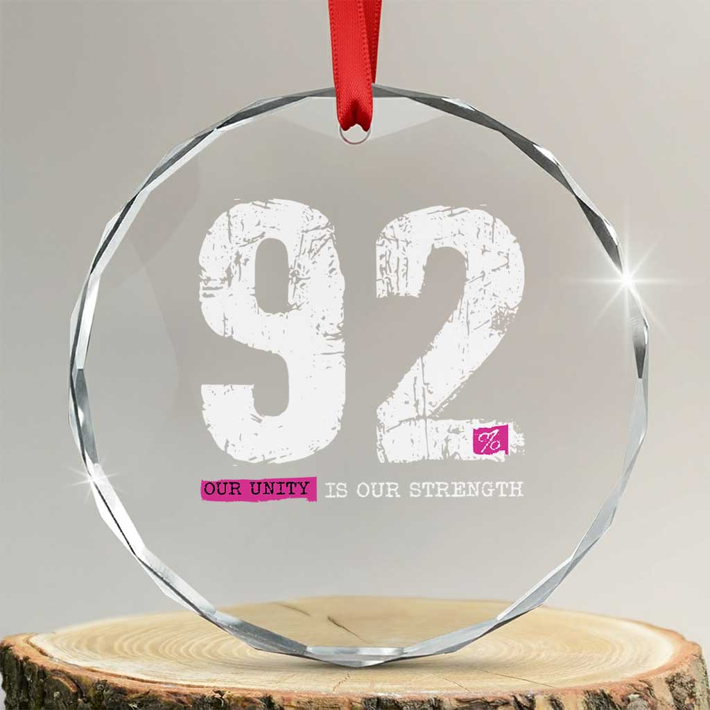 The 92% Black Women Power Crystal Glass Ornament Black History Month TS10 Transparent Glass 3'' Circle Print Your Wear