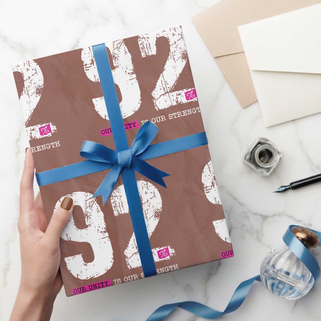 The 92% Black Women Power Wrapping Paper Roll Black History Month TS10 Mocha Print Your Wear