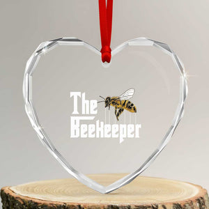 The Beekeeper Heart Crystal Glass Ornament Funny Keeping Apiary Beekeeping Gift TS11 Transparent Glass 3'' Heart Print Your Wear