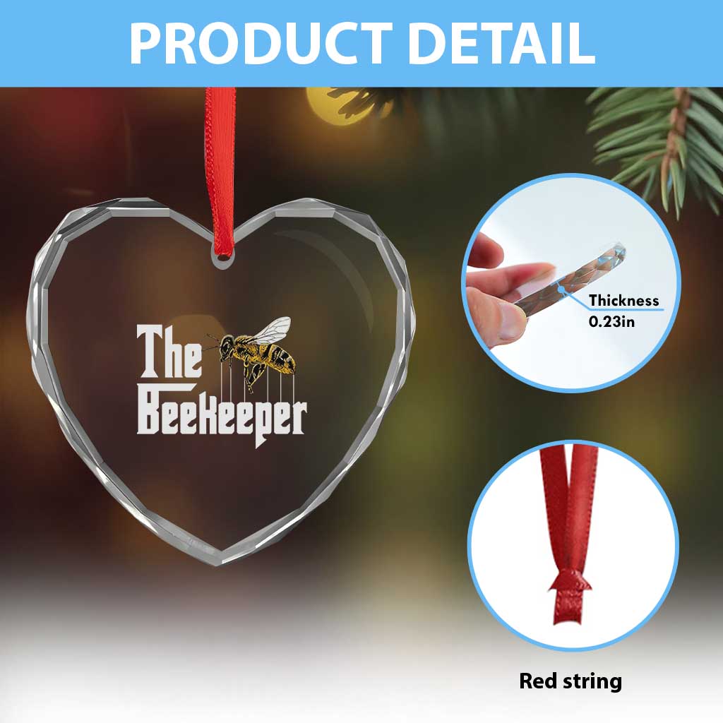 The Beekeeper Heart Crystal Glass Ornament Funny Keeping Apiary Beekeeping Gift TS11 Print Your Wear