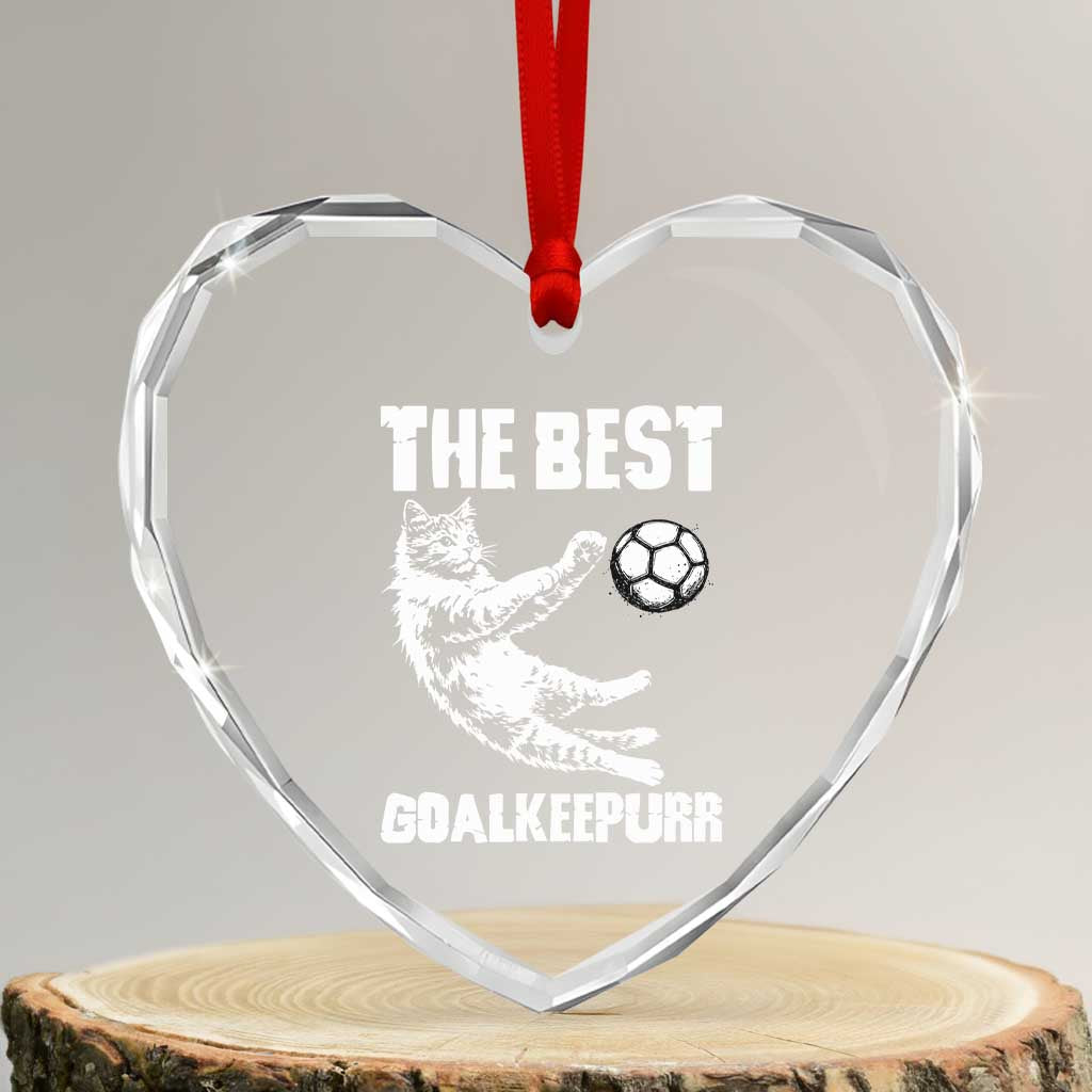 The Best Cat Goalkeeper Heart Crystal Glass Ornament Soccer Player Gift TS12 Transparent Glass 3'' Heart Print Your Wear