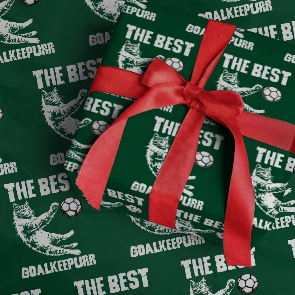 The Best Cat Goalkeeper Wrapping Paper Roll Soccer Player Gift TS12 Green Print Your Wear