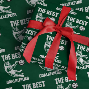 The Best Cat Goalkeeper Wrapping Paper Roll Soccer Player Gift TS12 Green Print Your Wear