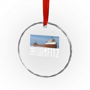 The Big Fitz Tribute Crystal Glass Ornament SS Edmund Fitzgerald Freighter Design for Great Lakes History TS02 Print Your Wear