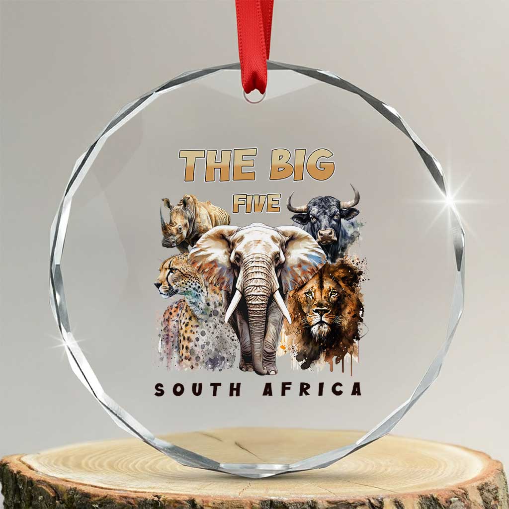The Big Five South Africa Crystal Glass Ornament Elephant Lion Rhino Buffalo Leopard Animals Safari Wildlife - Print Your Wear