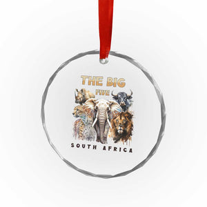 The Big Five South Africa Crystal Glass Ornament Elephant Lion Rhino Buffalo Leopard Animals Safari Wildlife - Print Your Wear