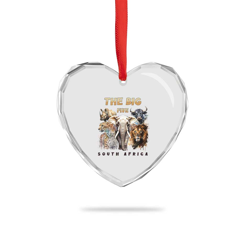 The Big Five South Africa Heart Crystal Glass Ornament Elephant Lion Rhino Buffalo Leopard Animals Safari Wildlife TS02 Print Your Wear