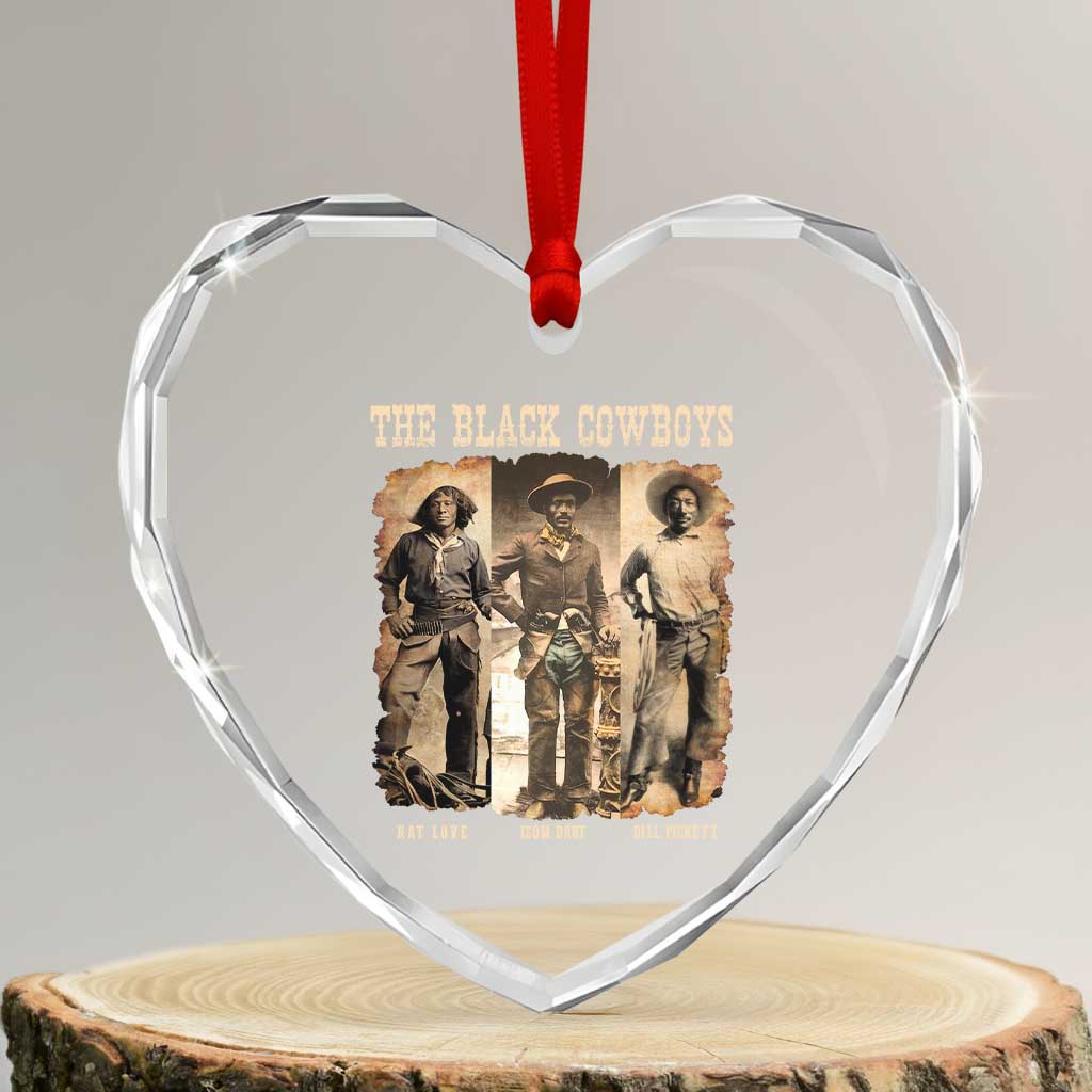 The Black Cowboys Nat Love Isom Dart Bill Pickett Heart Crystal Glass Ornament African American Cowboy TS11 Transparent Glass 3'' Heart Print Your Wear