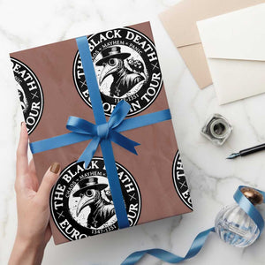 The Black Death European Tour 1347 Wrapping Paper Roll Funny Plague Doctor History Humor