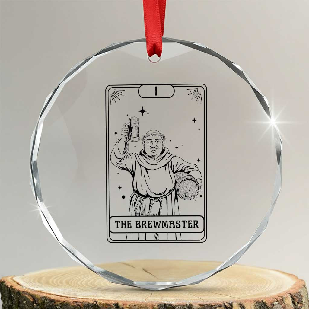The Brewmaster Tarot Card Crystal Glass Ornament Vintage Craft Beer Monk Brewery Art TS12 Transparent Glass 3'' Circle Print Your Wear