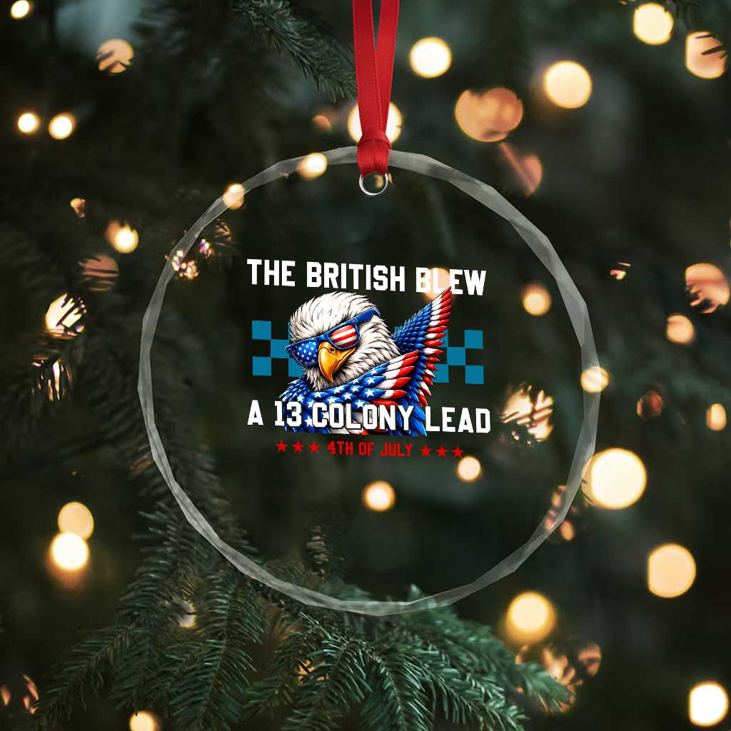 The British Blew A 13 Colony Lead Dabbing Eagle Crystal Glass Ornament Funny Patriotic 4th of July History Humor Graphic TS02 Print Your Wear