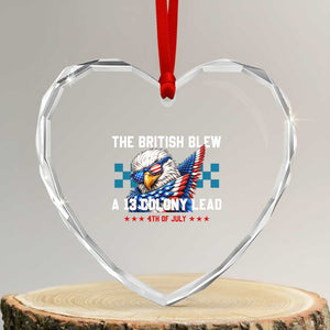 The British Blew A 13 Colony Lead Dabbing Eagle Heart Crystal Glass Ornament Funny Patriotic 4th of July History Humor Graphic