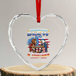 The British Blew A Thirteen Colony Lead 0-13 Lion vs Eagle Heart Crystal Glass Ornament Chess Match Patriotic 4th of July Funny History Graphic