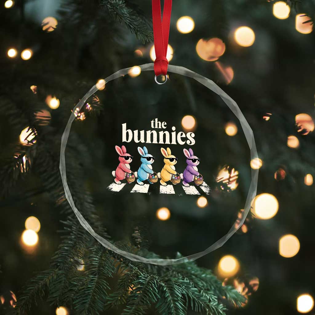 The Bunnies Parody Crossing Rabbits Graphic Crystal Glass Ornament Funny Easter Pop Culture Style Cute Bunny Gift TS02 Print Your Wear
