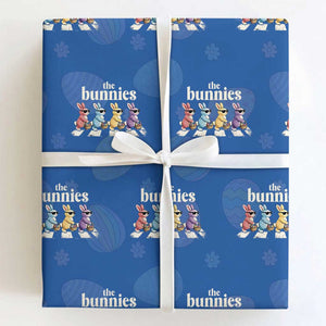 The Bunnies Parody Crossing Rabbits Graphic Wrapping Paper Roll Funny Easter Pop Culture Style Cute Bunny Gift TS02 Royal Blue Print Your Wear