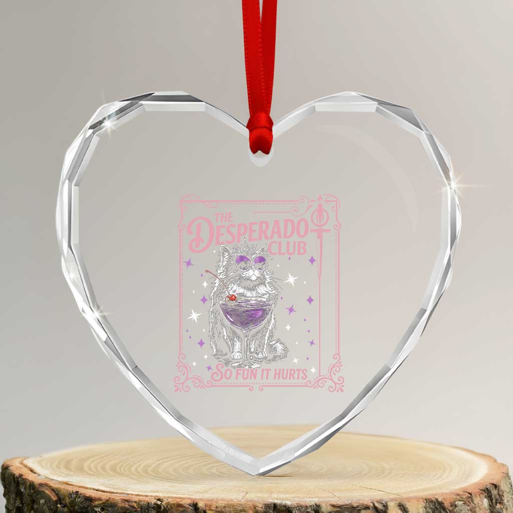 The Desperado Club Sign Sci-Fi Book Heart Crystal Glass Ornament Vintage Princess Cat Book Lover TS14 Transparent Glass 3'' Heart Print Your Wear