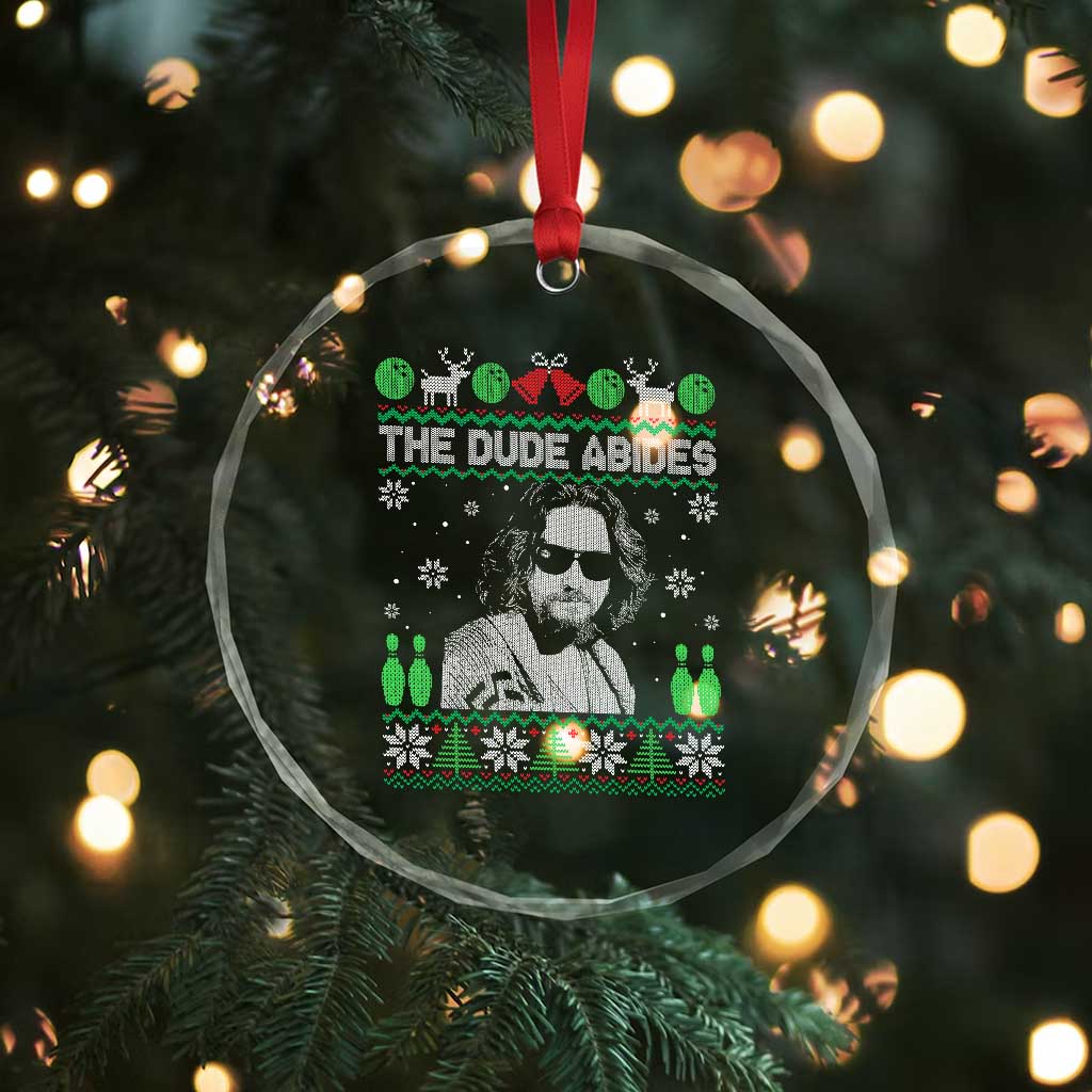 The Dude Abides Christmas Bowling Crystal Glass Ornament Funny Bowling Movie TS11 Print Your Wear