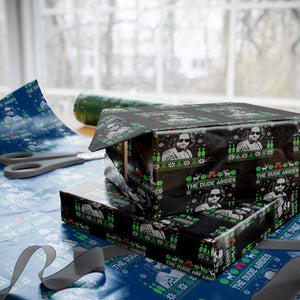 The Dude Abides Christmas Bowling Wrapping Paper Roll Funny Bowling Movie TS11 Black Print Your Wear