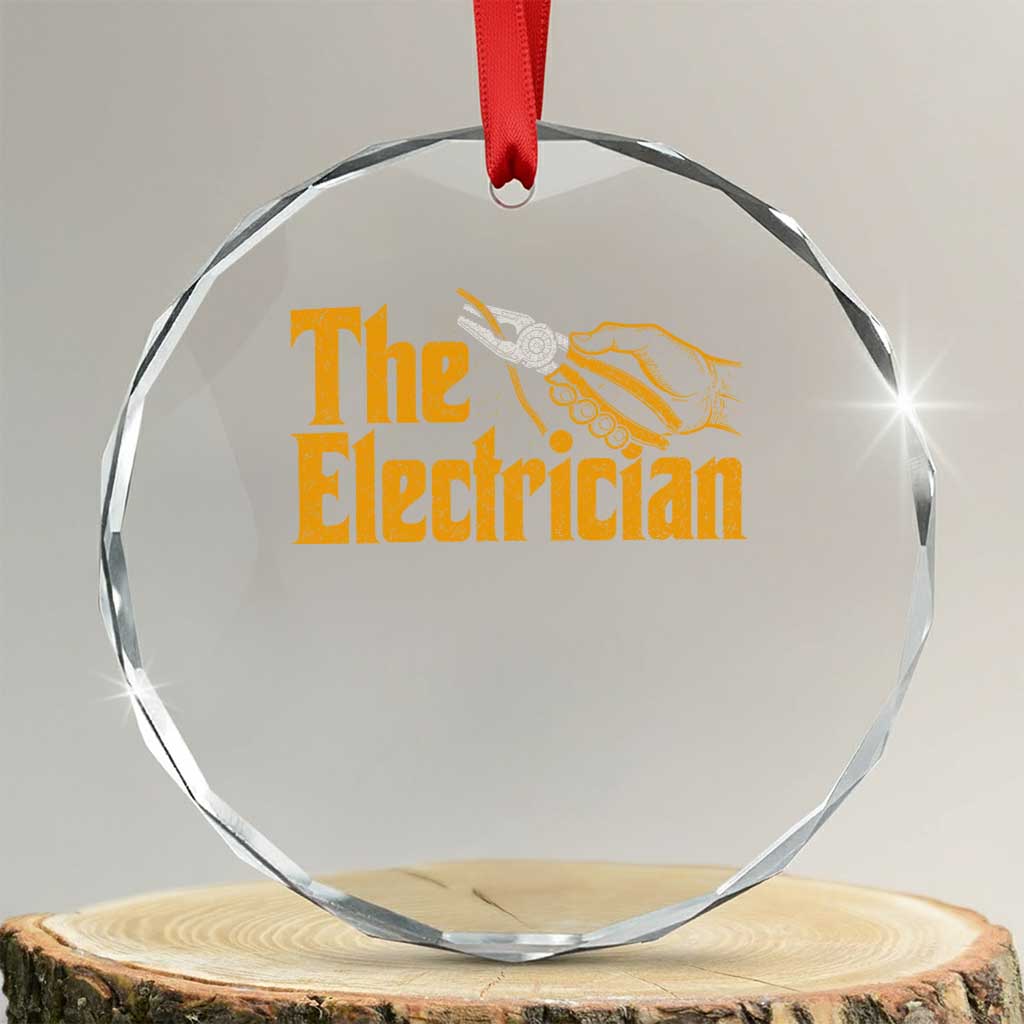 The Electrician Crystal Glass Ornament Vintage Wire Stripper Pliers Graphic TS10 Transparent Glass 3'' Circle Print Your Wear