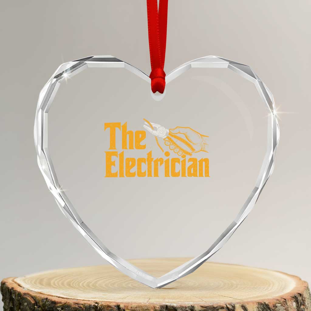The Electrician Heart Crystal Glass Ornament Vintage Wire Stripper Pliers Graphic TS10 Transparent Glass 3'' Heart Print Your Wear