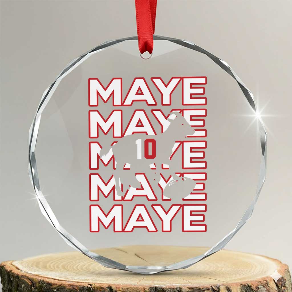 The GOAT Maye Crystal Glass Ornament NE Quarterback Fan Gift TS12 Transparent Glass 3'' Circle Print Your Wear