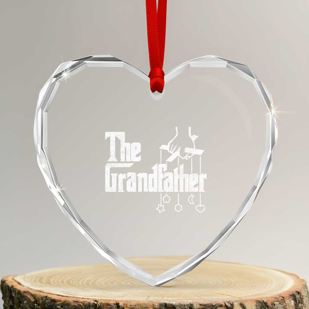 The Grandfather Heart Crystal Glass Ornament Funny Grandpa Italian Mafia Style Father's Day TS11 Transparent Glass 3'' Heart Print Your Wear