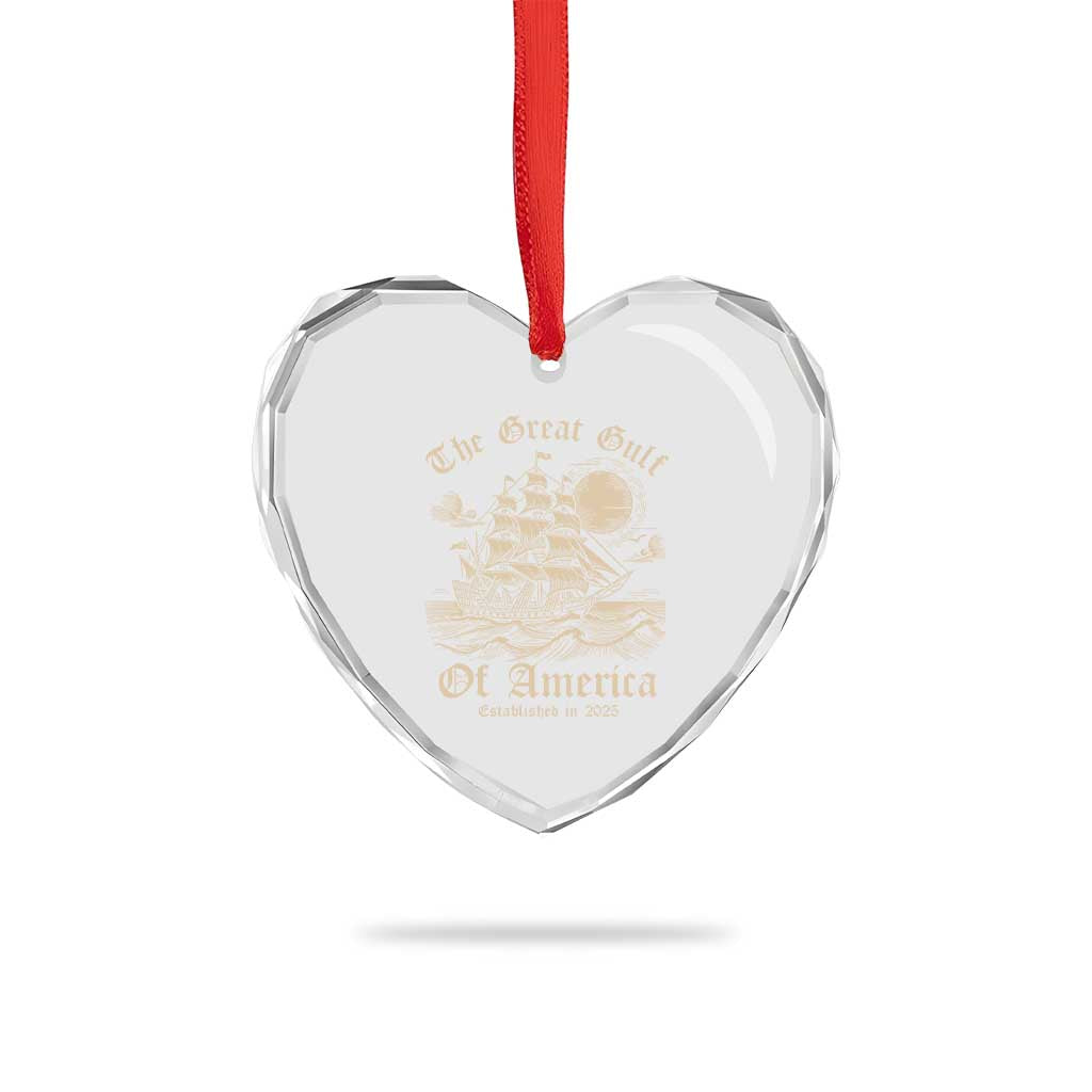 The Great Gulf Of USA Heart Crystal Glass Ornament Established in 2025 TS02 Print Your Wear
