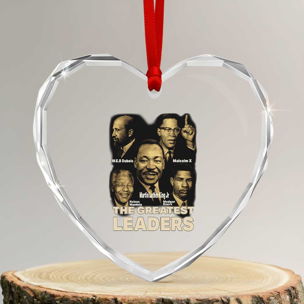 The Greatest Black Leaders Tribute Heart Crystal Glass Ornament Civil Rights Icons Legacy TS02 Transparent Glass 3'' Heart Print Your Wear