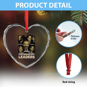 The Greatest Black Leaders Tribute Heart Crystal Glass Ornament Civil Rights Icons Legacy TS02 Print Your Wear