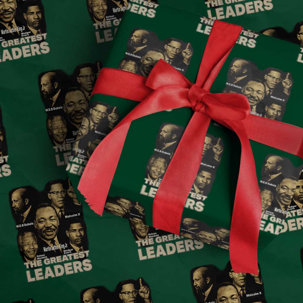 The Greatest Black Leaders Tribute Wrapping Paper Roll Civil Rights Icons Legacy TS02 Green Print Your Wear