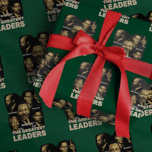The Greatest Black Leaders Tribute Wrapping Paper Roll Civil Rights Icons Legacy TS02 Green Print Your Wear