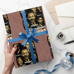 The Greatest Black Leaders Tribute Wrapping Paper Roll Civil Rights Icons Legacy TS02 Mocha Print Your Wear